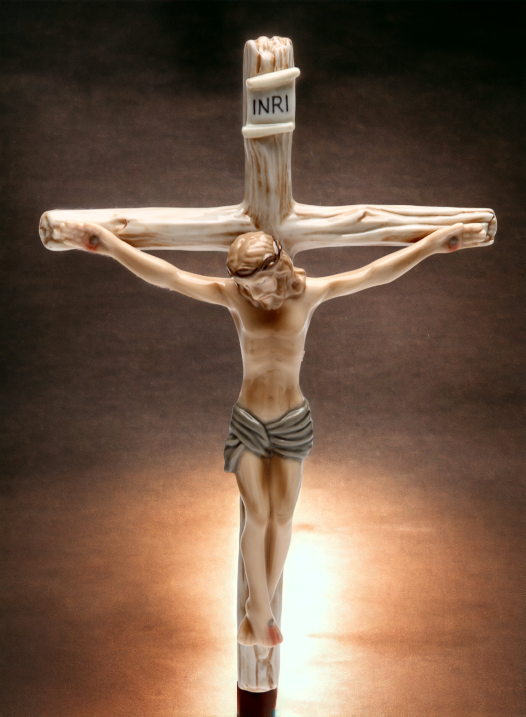 Ceramic Jesus On Cross Wall Decor Home Décor Religious Décor Religious Gift Church Décor Baptism Gift - wall decor