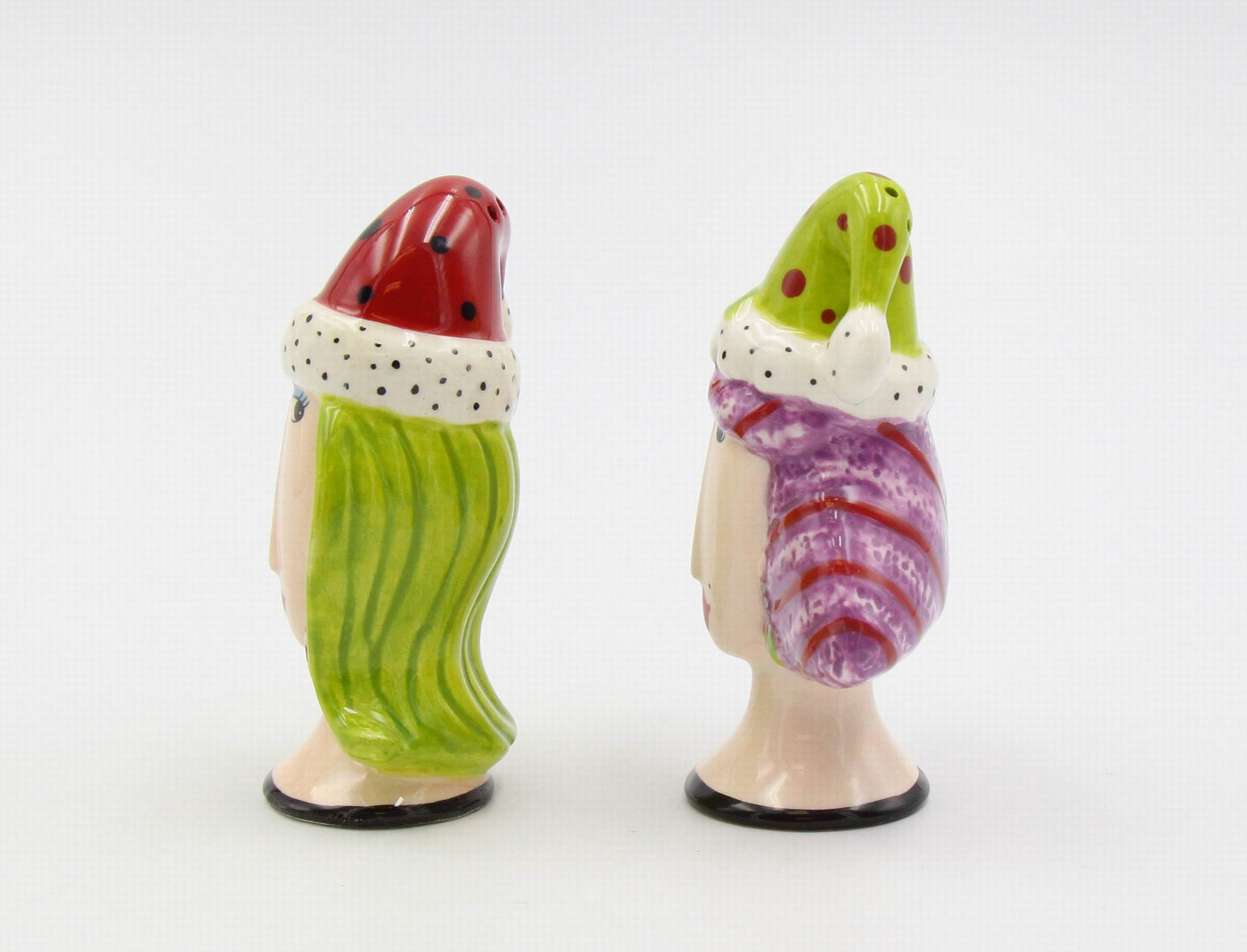 Ceramic Ladies Christmas Party Salt and Pepper Shakers Home Décor Gift for Her Gift for Mom Kitchen Décor Christmas