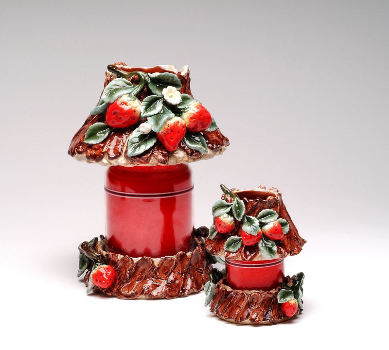 Ceramic Large Strawberry Candle Holder Shade and Base Home Décor Gift for Her Gift for Mom Kitchen Décor Farmhouse