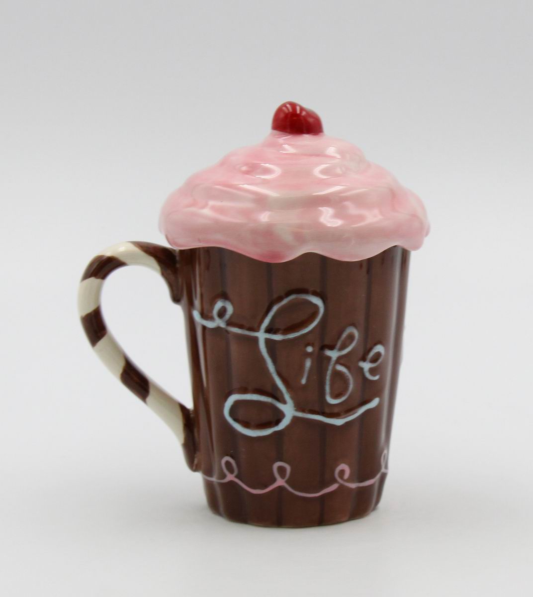Ceramic Life is Sweet Pink Cupcake Mug Gift for Her Gift for Mom Gift for Friend or Coworker Tea Party Décor Café Décor