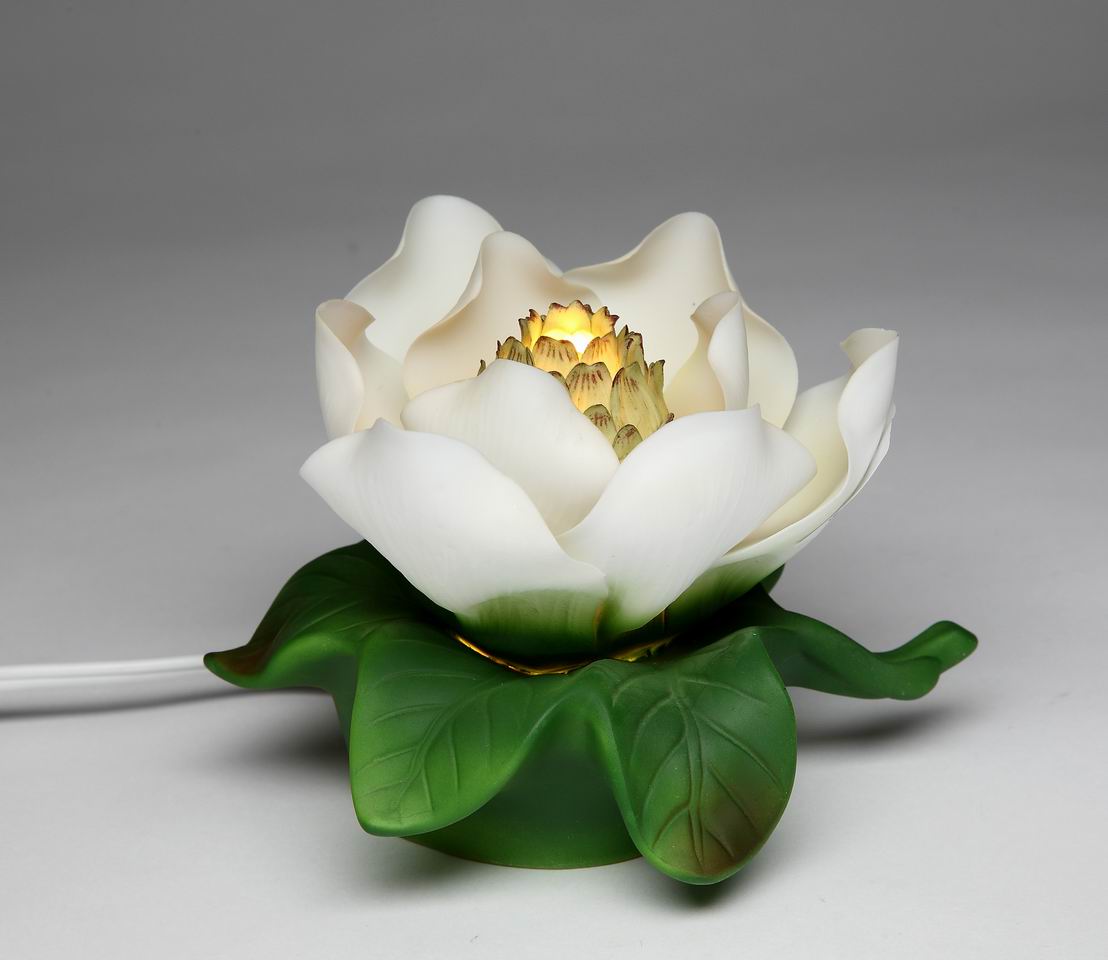 Ceramic Magnolia Flower Nightlight Home Décor Gift for Her Gift for Mom Bedroom Décor - Night Lights & Ambient Lighting
