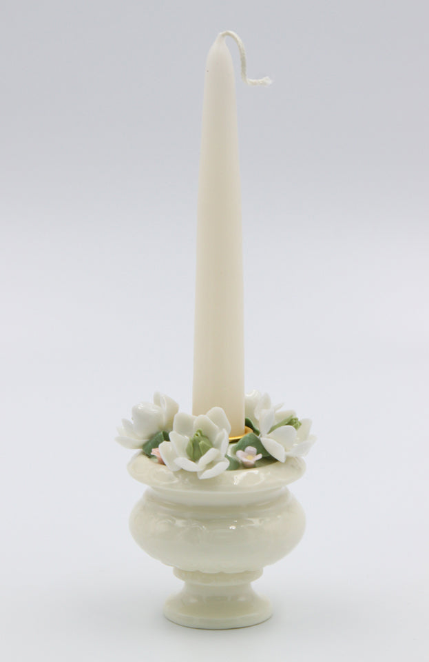 Ceramic Magnolia Flower Pedestal Candle Holder (Candle NOT Included) Wedding Décor or Gift Anniversary Décor or Gift