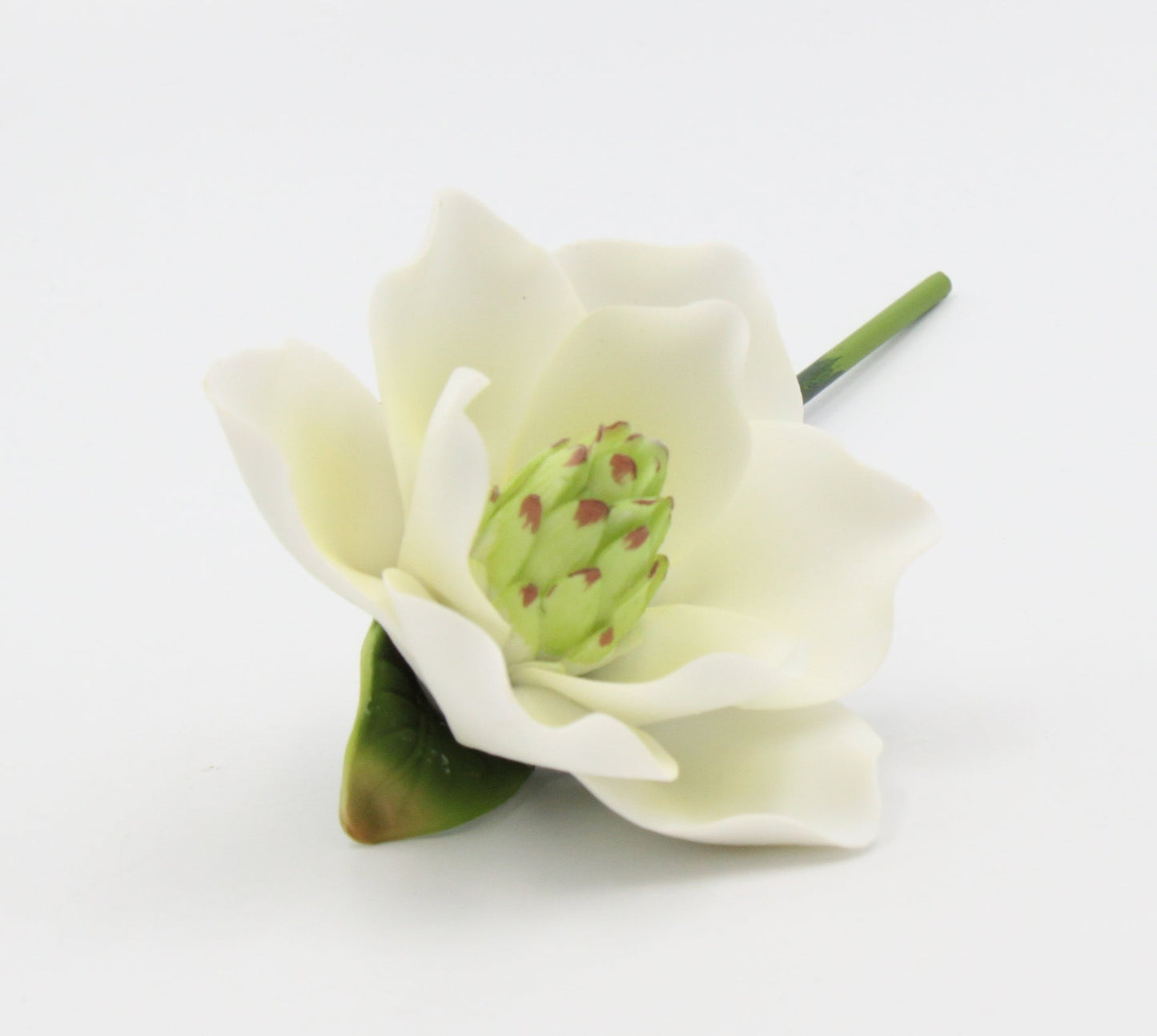 Ceramic Magnolia Flower with Stem Home Décor Gift for Her Gift for Mom Wedding Decor - Figurine