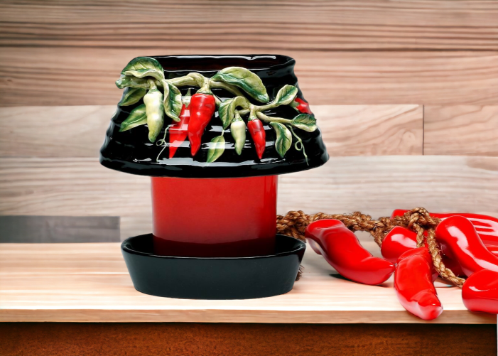 Ceramic Medium Chili Pepper Candle Holder Shade and Base Home Décor Gift for Her Gift for Mom Kitchen Décor Farmhouse