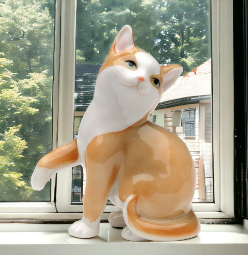 Ceramic Mini Cat Figurine Home Décor Gift for Her Gift for Mom Kitchen Décor Cat Lovers Gift Pet Loss Gift - Figurine