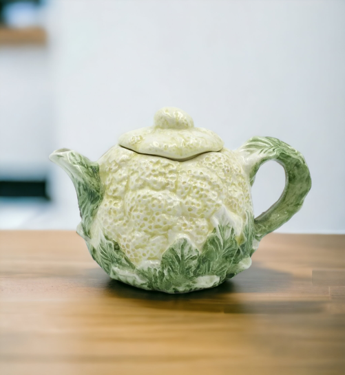 Ceramic Mini Cauliflower Teapot Gift for Her Gift for Mom Tea Party Décor Café Décor Farmhouse Kitchen Décor - teapot