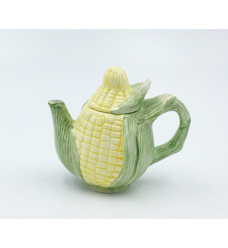 Ceramic Mini Corn Teapot Gift for Her Gift for Mom Tea Party Décor Café Décor Farmhouse Kitchen Décor - teapot