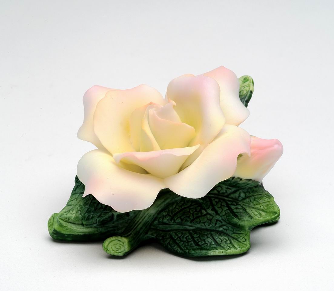 Ceramic Mini Peace Rose Flower Figurine Home Decor Gift for Her Gift for Mom - Figurine