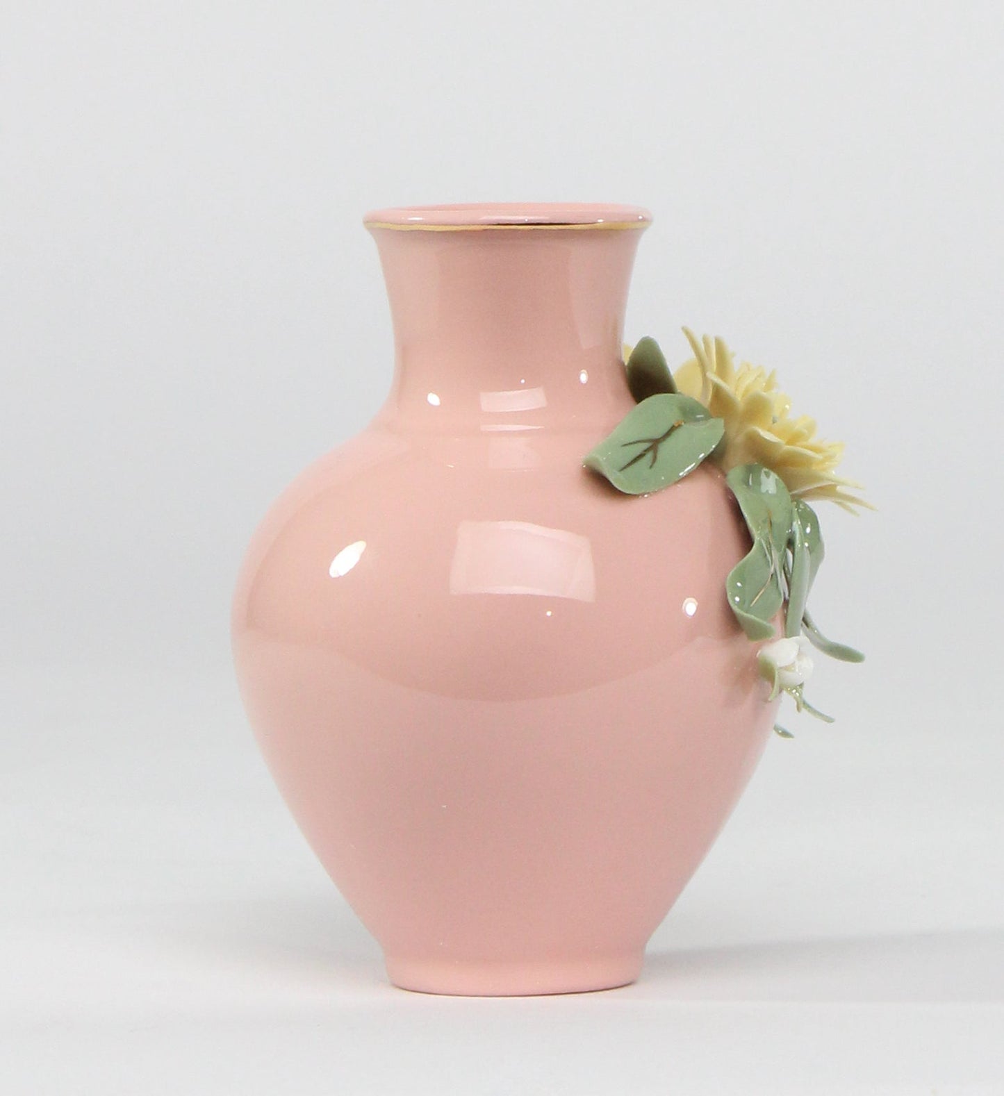 Ceramic Mini Size Ceramic Yellow Flower Vase Home Décor Gift for Her Gift for Mom - vase
