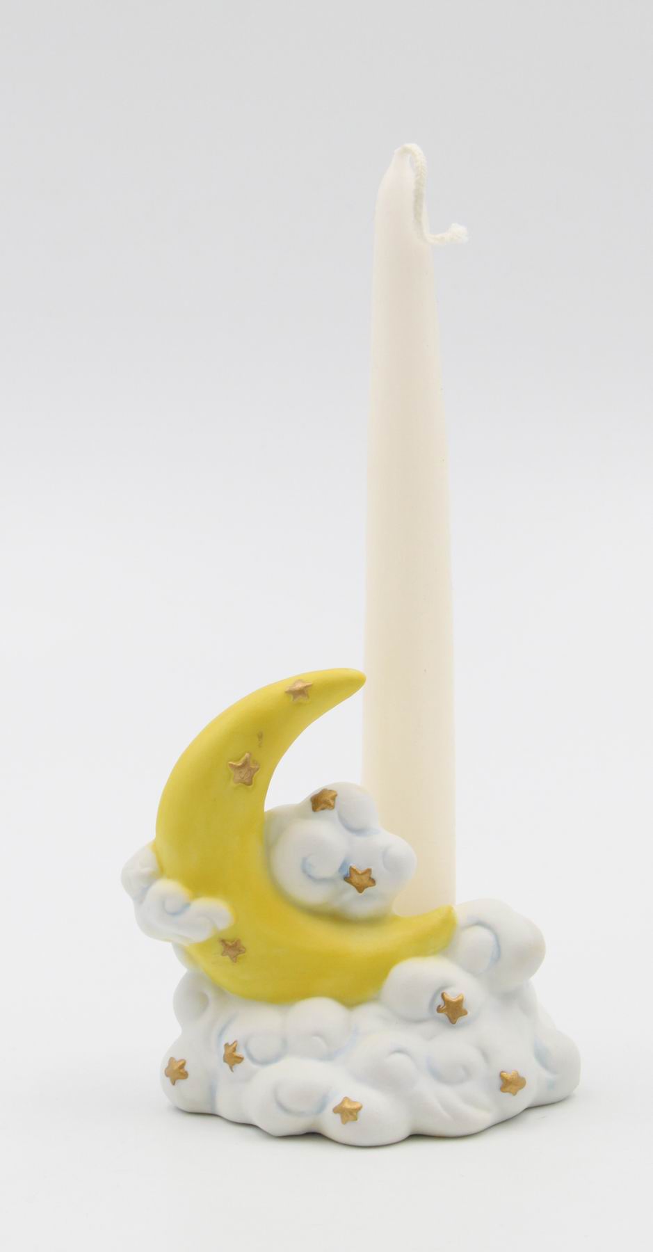 Ceramic Moon with Clouds Candle Holder Home Décor Gift for Her Gift for Mom Nursery Room Decor - Candle holder