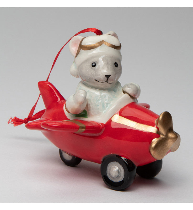 Ceramic Mouse Airplane Pilot Tree Ornament Home Décor Gift for Pilot Christmas tree Décor - Ornament