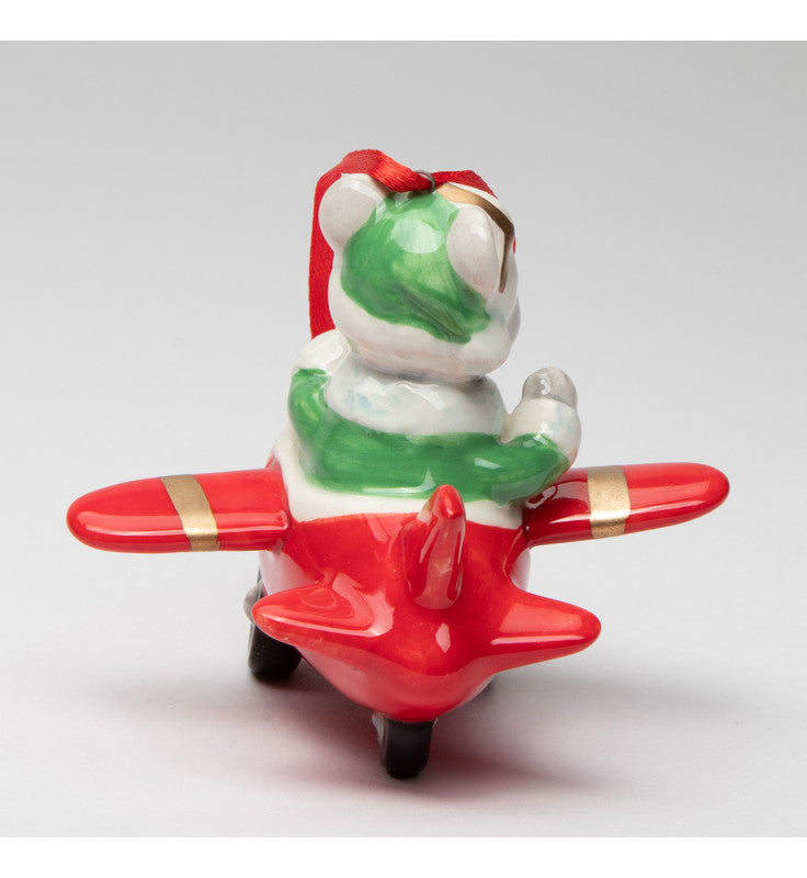 Ceramic Mouse Airplane Pilot Tree Ornament Home Décor Gift for Pilot Christmas tree Décor - Ornament