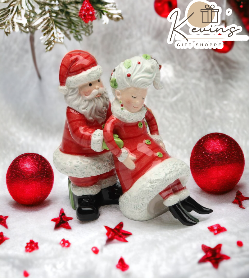 Ceramic Mrs. Claus I’ve Got Your Back Salt & Pepper Shakers Home Décor Gift for Her Gift for Mom Kitchen Décor