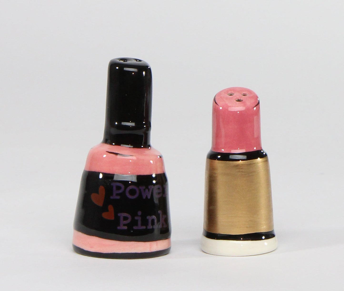 Ceramic Nail Polish And Lipstick Salt & Pepper Shakers Home Décor Gift for Her Gift for Mom Gift for Friend or Coworker