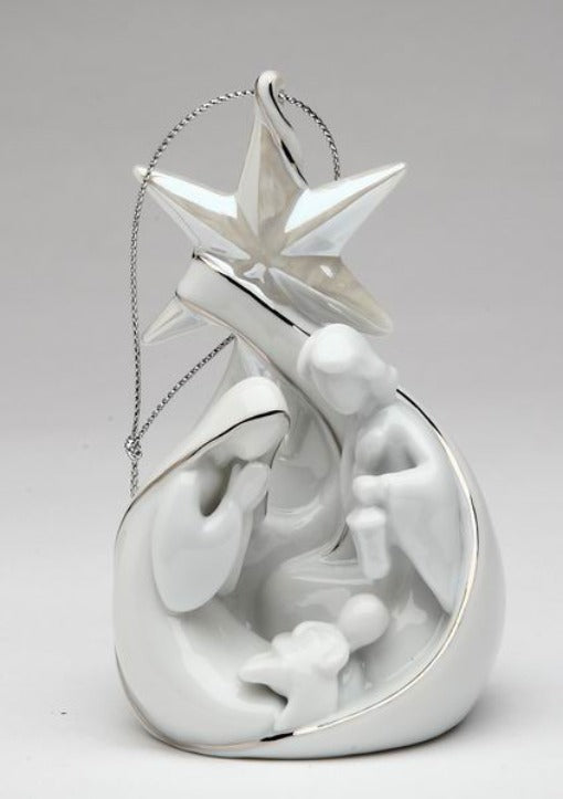 Ceramic Nativity Star With Holy Family Christmas Ornament Home Décor Religious Décor Religious Gift Church Décor