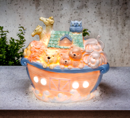 Ceramic Noah’s Ark Night Light Christmas Décor Religious Décor Religious Gift Church Décor Baptism Gift Easter Décor