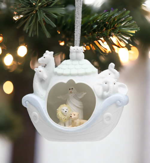 Ceramic Noah’s Ark Ornament Home Décor Religious Décor Religious Gift Church Décor Baptism Gift - Holiday Ornaments