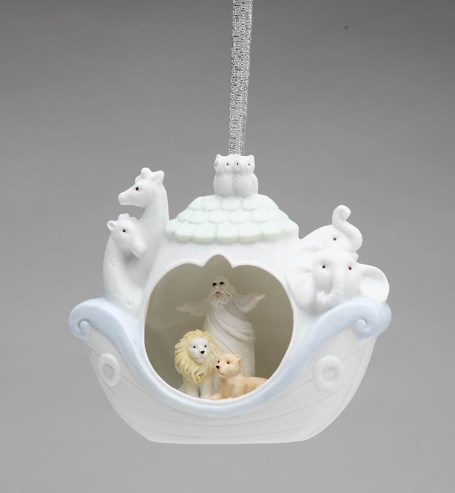 Ceramic Noah’s Ark Ornament Home Décor Religious Décor Religious Gift Church Décor Baptism Gift - Holiday Ornaments