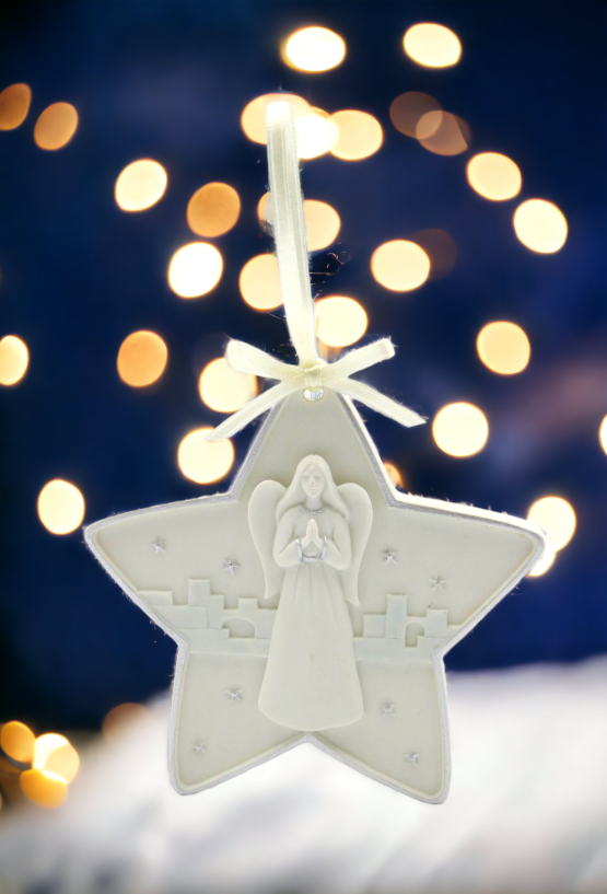 Ceramic North Star Angel Ornament Home Décor Religious Décor Religious Gift Church Décor Baptism Gift Christmas Decor