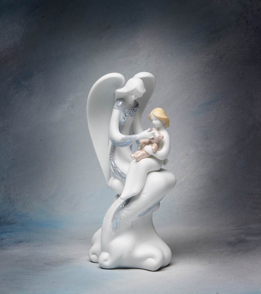 Ceramic Nursing Angel Figurine Home Décor Religious Décor Religious Gift Church Décor Baptism Gift Gift for New Mother