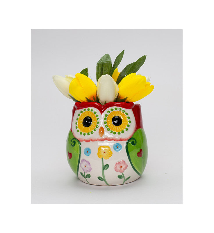 Ceramic Owl Flower Planter (Flowers NOT Included) Gift for Her Owl Lover Gift - flower pot