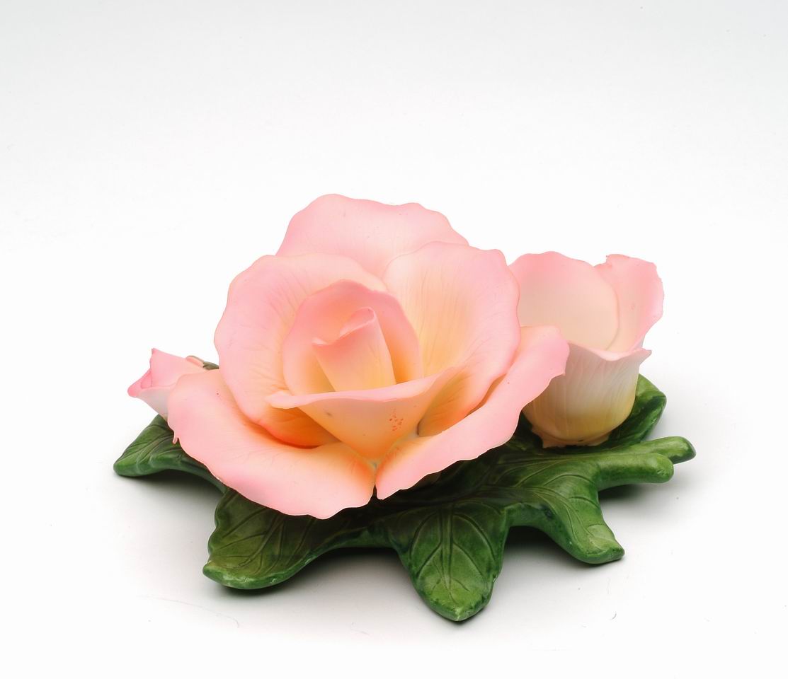 Ceramic Peace Rose Flower with Bud Candle Holder Wedding Decor Romantic Decor Gift for Her Gift for Mom - Candle holder