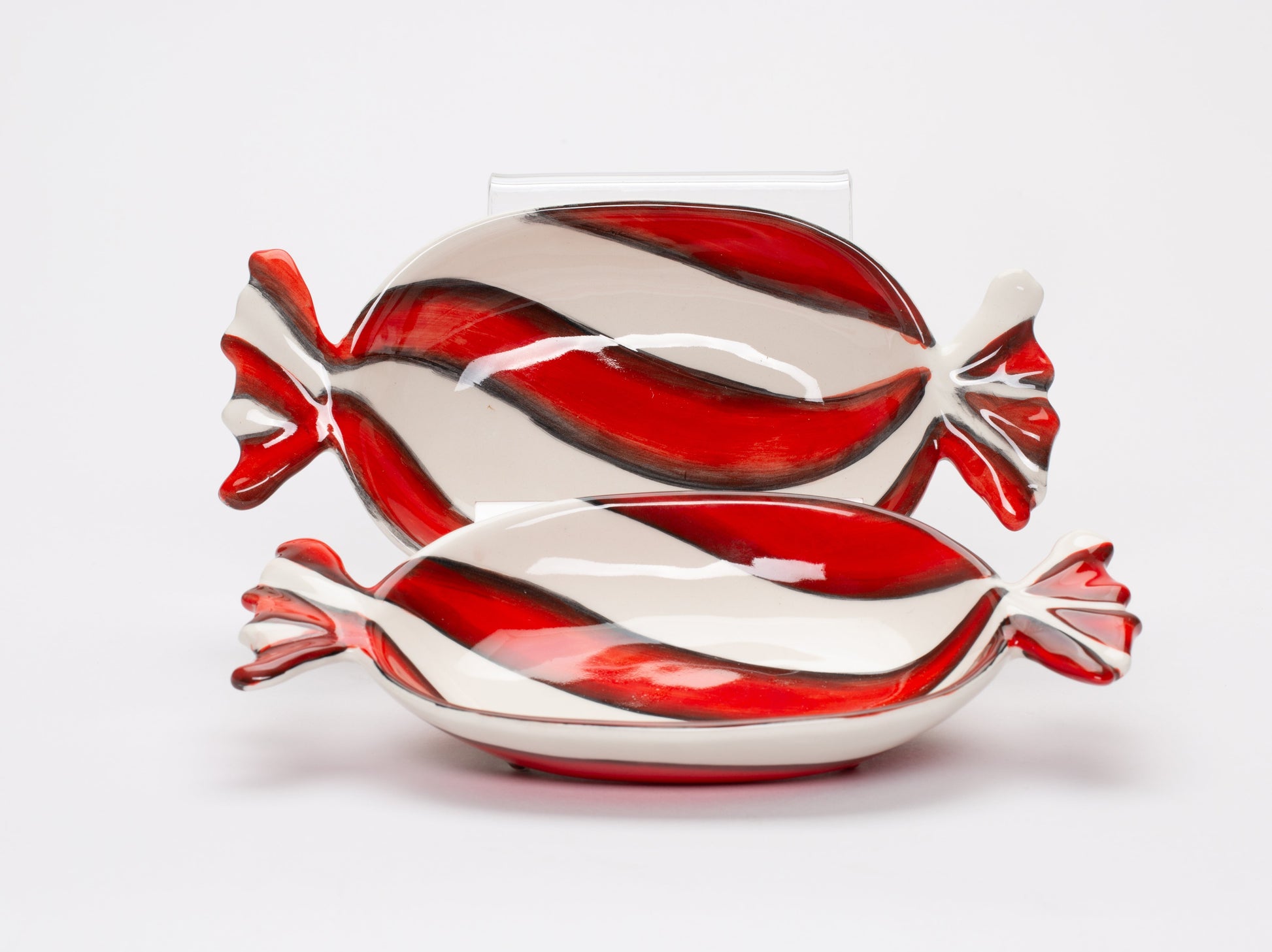 Ceramic Peppermint Dish Set/2 Home Décor Gift for Her Gift for Mom Kitchen Décor Christmas Décor - Candy Dish