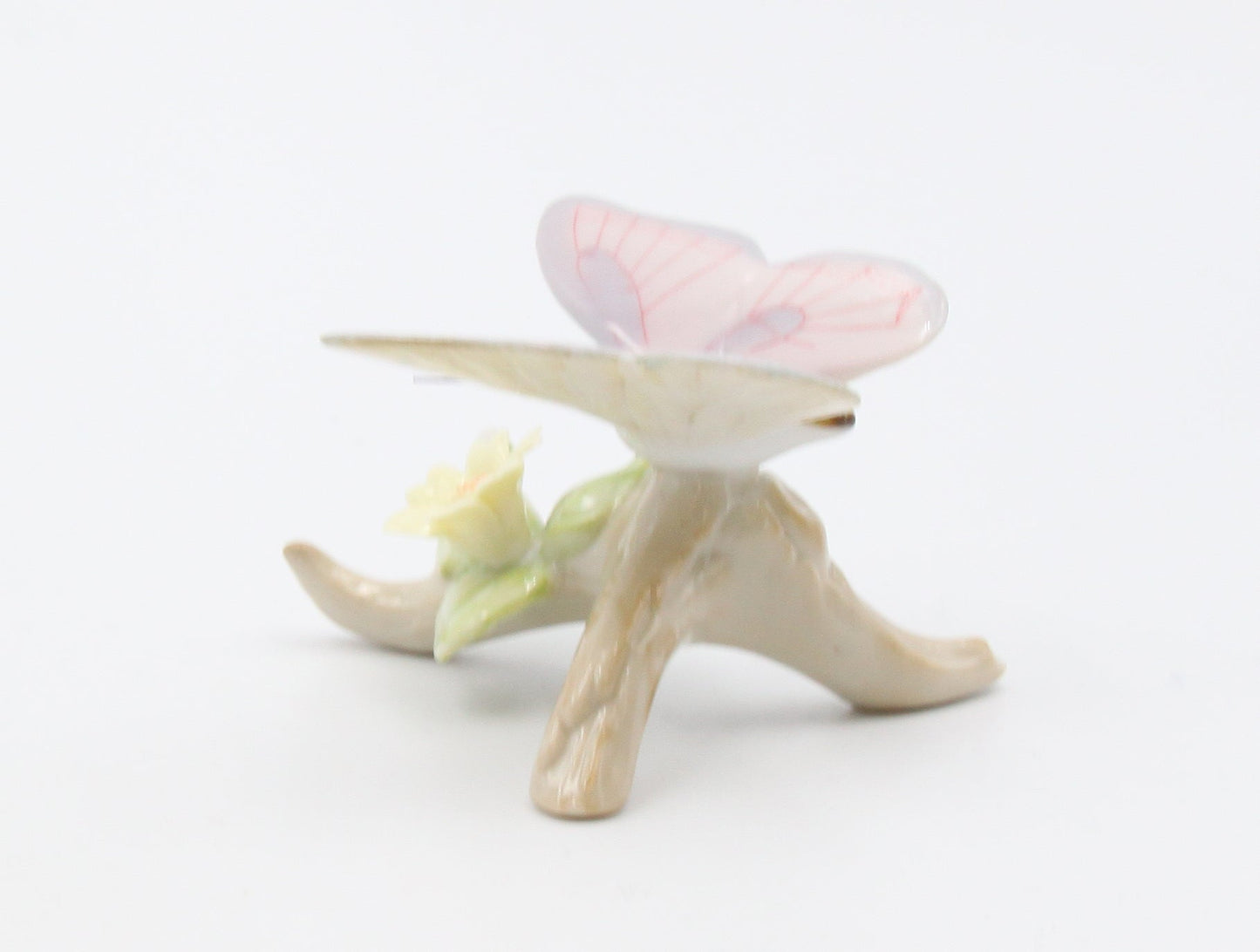 Ceramic Pink Butterfly with Flower Figurine Home Décor Gift for Her Gift for Mom Nature Lover Gift - Figurine