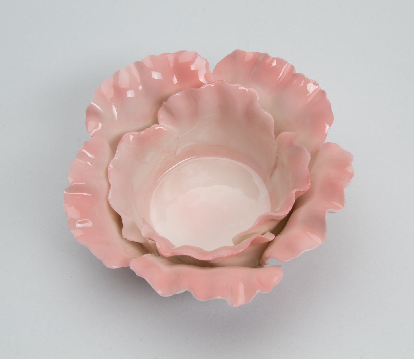Ceramic Pink Flower Candle Holder Home Décor Gift for Her Gift for Mom Wedding Table Decor Bathroom Décor Vanity Decor