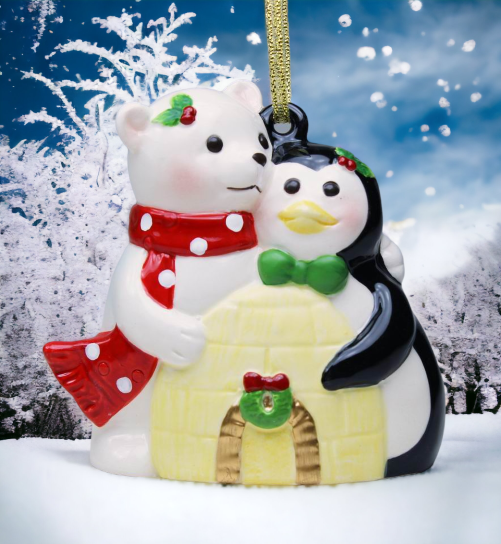 Ceramic Polar Bear And Penguin Ornament Home Décor Gift for Her Gift for Mom Kitchen Décor Christmas Décor - Holiday