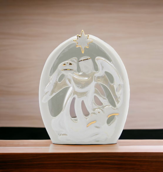 Ceramic Police Guardian Angel Tealight Holder Gift for Police Officer Home Décor Gift for Her Gift for Him Police
