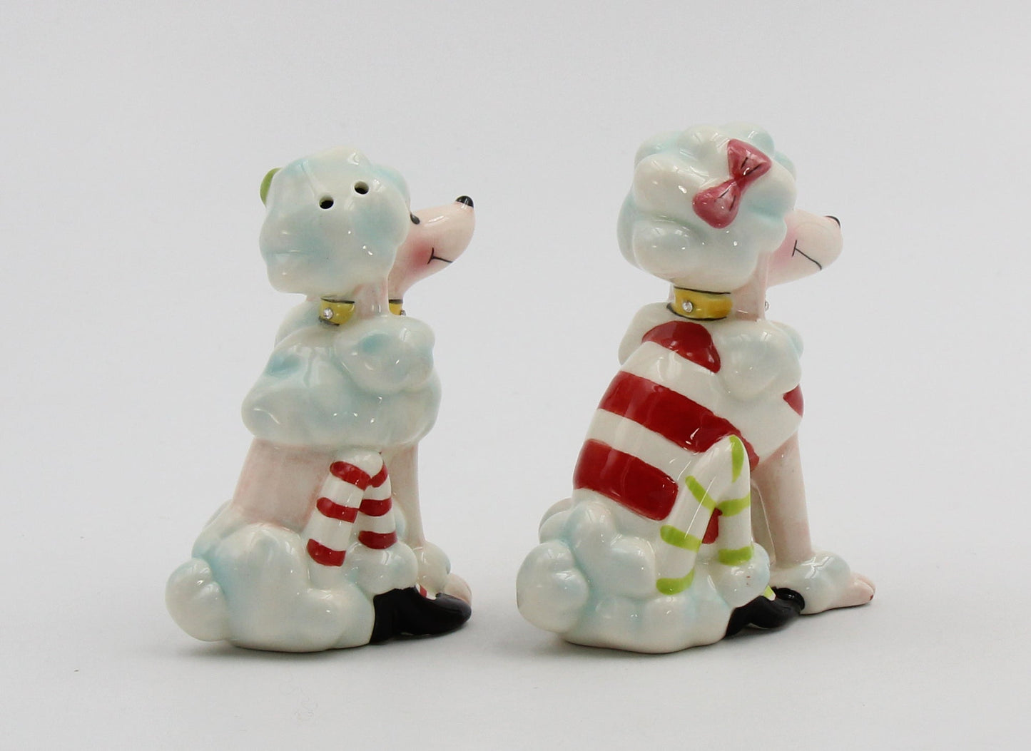 Ceramic Poodle Dogs Christmas Decor Salt and Pepper Shakers Home Décor Gift for Her Mom Kitchen Décor Dog Lover Gift