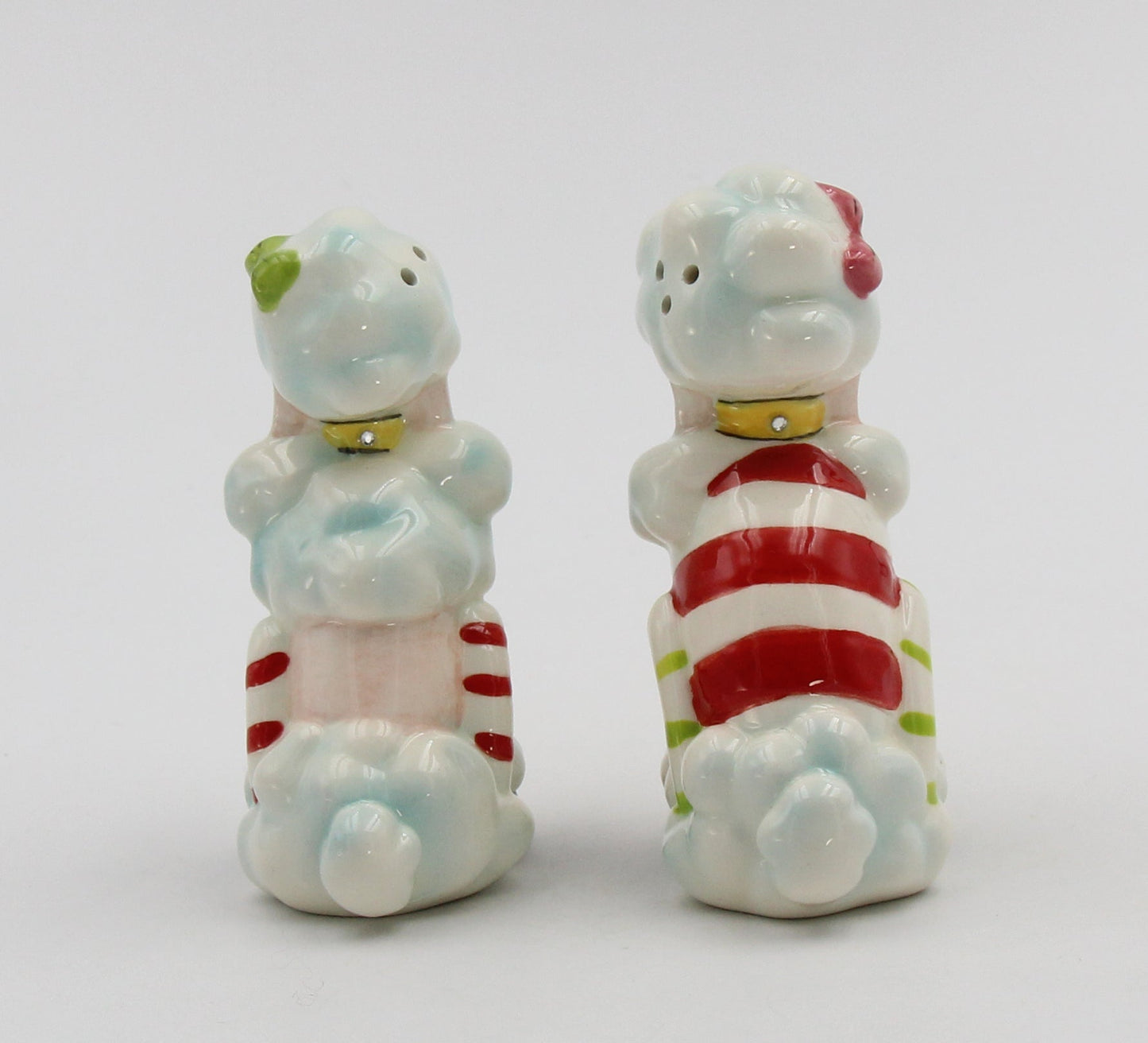 Ceramic Poodle Dogs Christmas Decor Salt and Pepper Shakers Home Décor Gift for Her Mom Kitchen Décor Dog Lover Gift