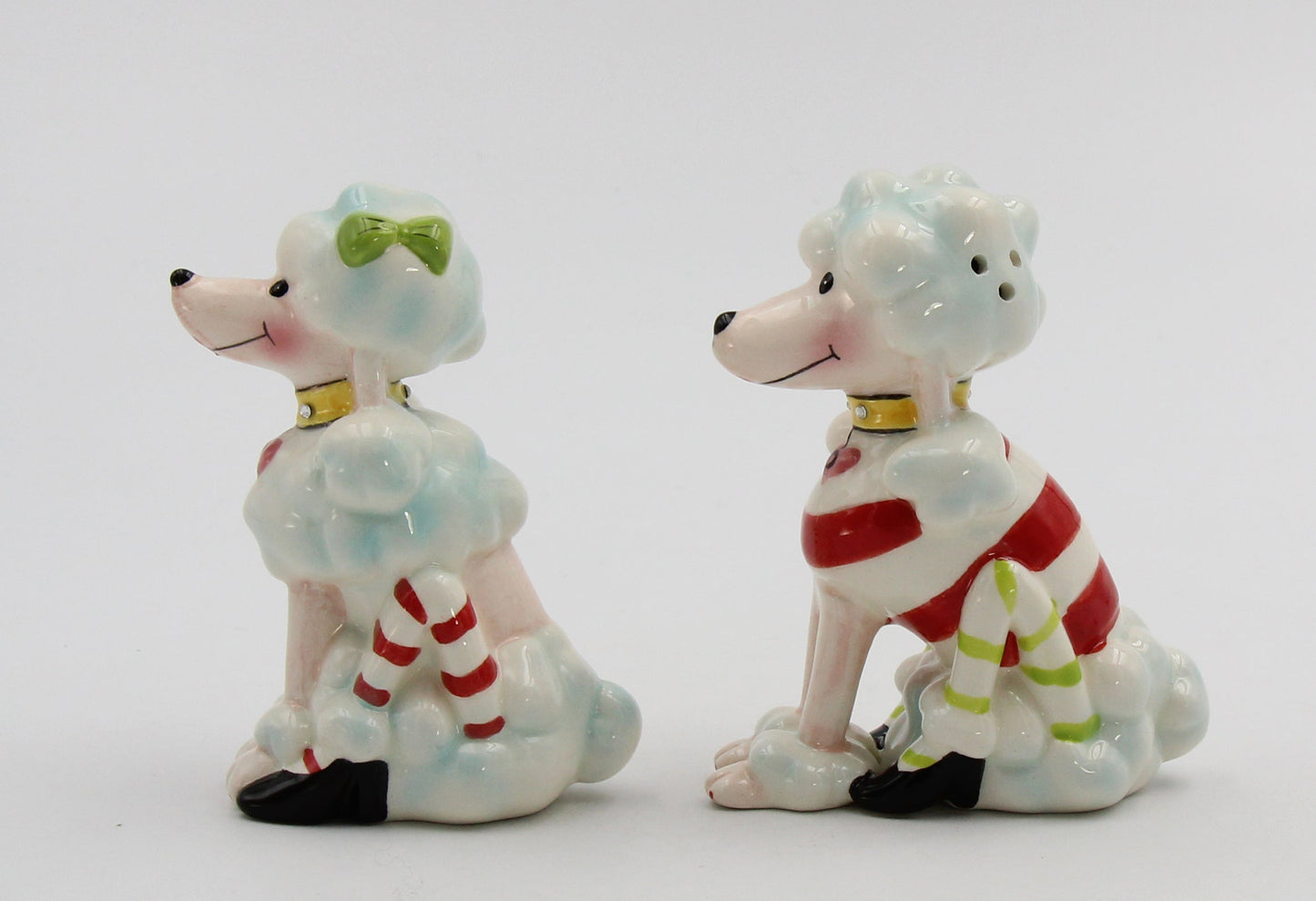Ceramic Poodle Dogs Christmas Decor Salt and Pepper Shakers Home Décor Gift for Her Mom Kitchen Décor Dog Lover Gift