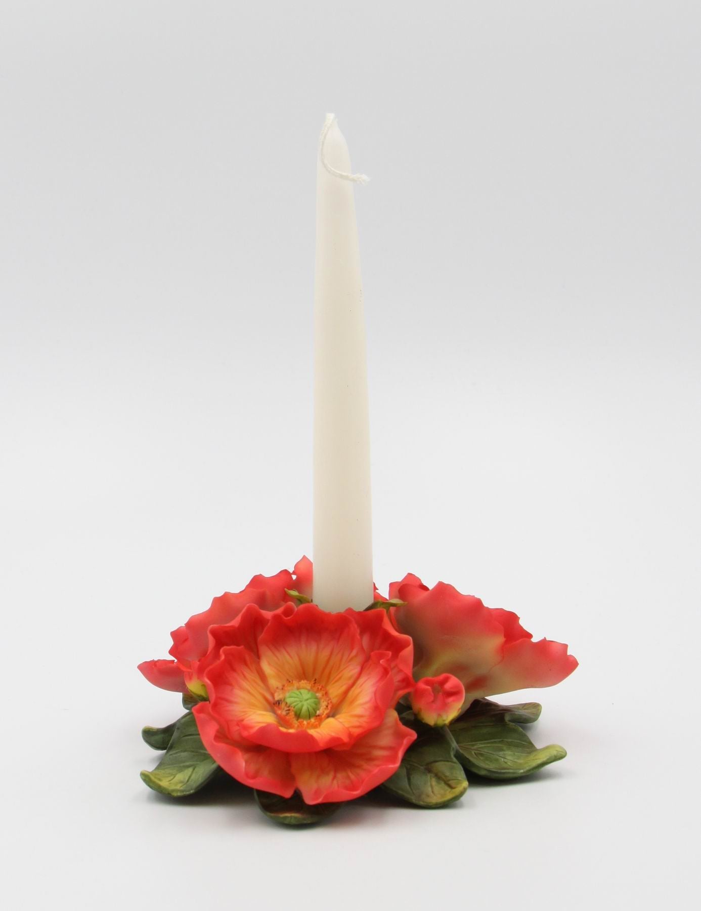 Ceramic Poppy Flower Candle Holder Home Décor Gift for Her Gift for Mom Nature Lover Gift Dining Table Decor - Candle
