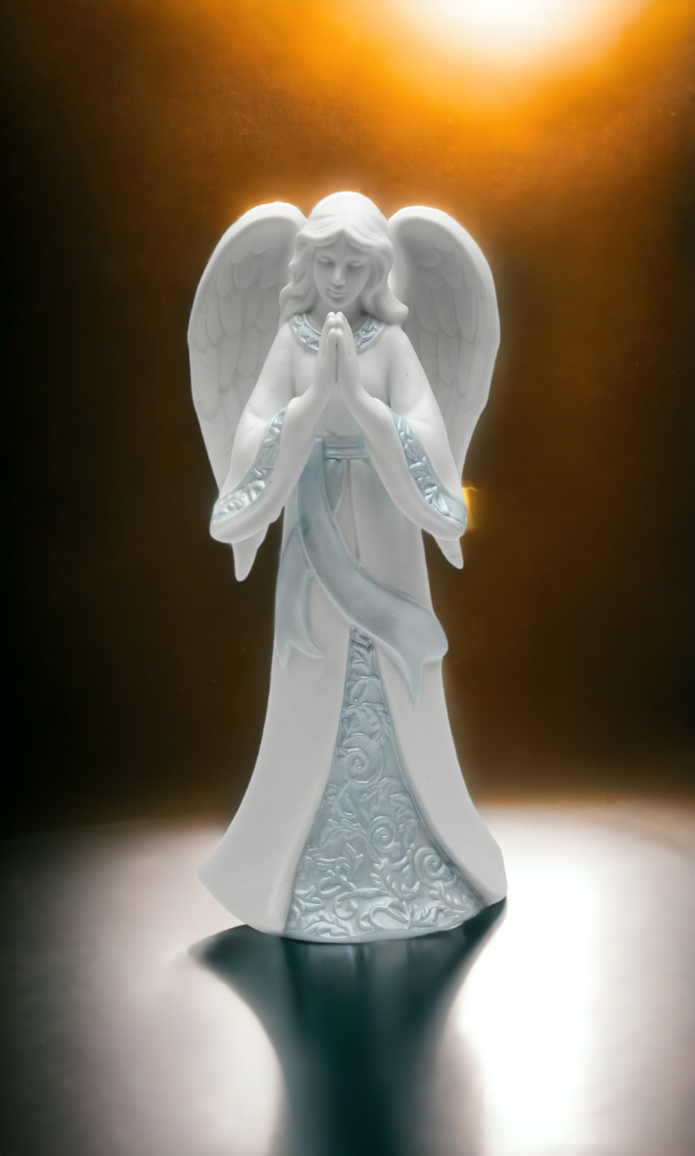 Ceramic Praying Angel Figurine Home Décor Religious Décor Religious Gift Church Décor Baptism Gift