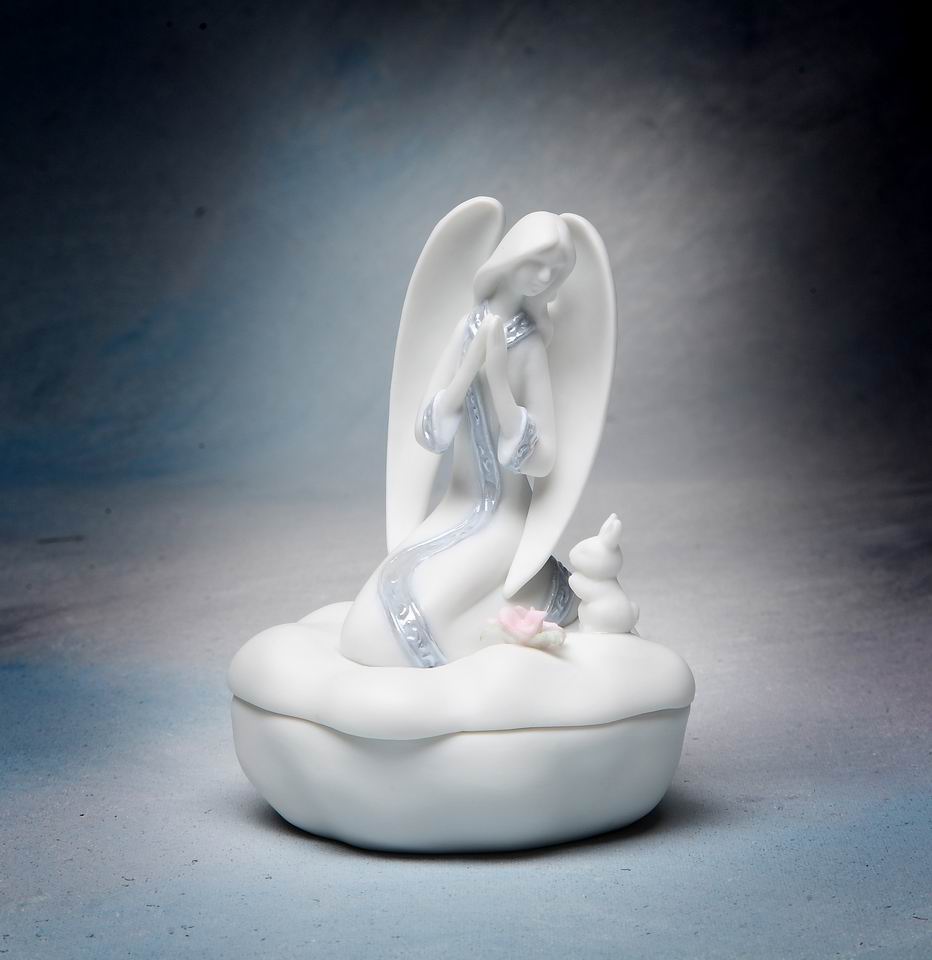 Ceramic Praying Angel Jewelry Box Home Décor Religious Décor Religious Gift Church Décor Baptism Gift - Jewelry Holders