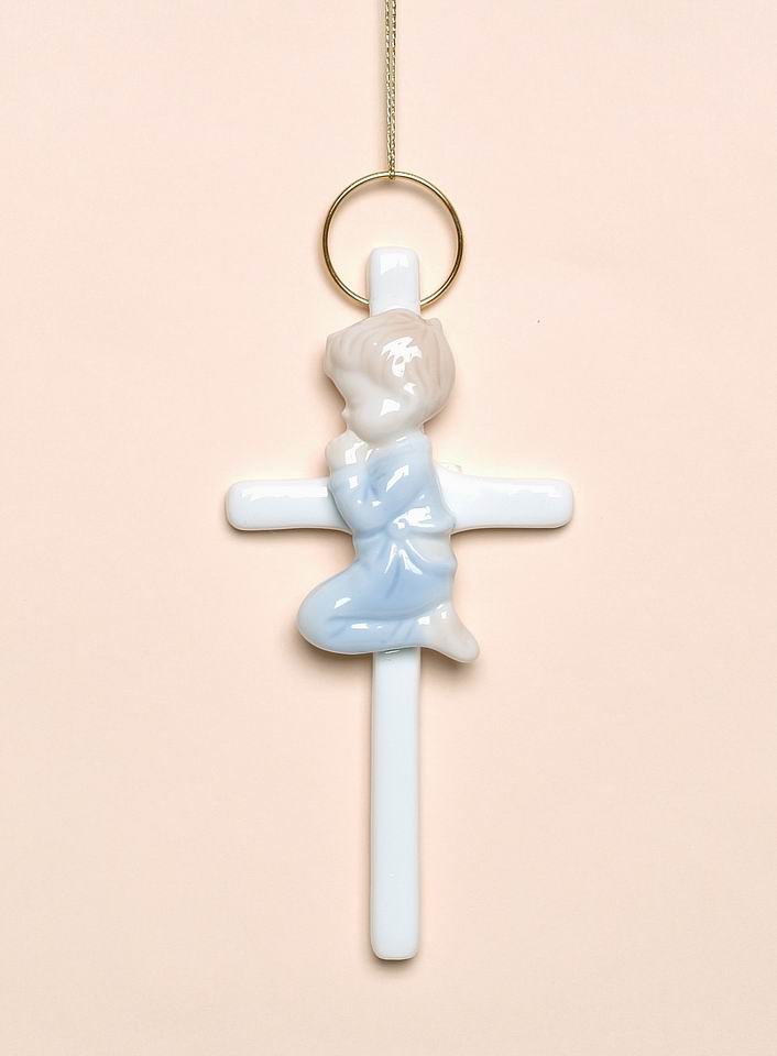 Praying Boy On The Small Cross - kevinsgiftshoppe