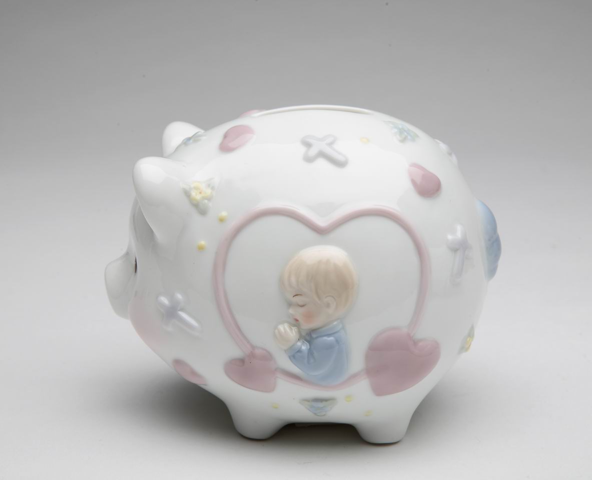 Praying Boy Piggy Bank - kevinsgiftshoppe