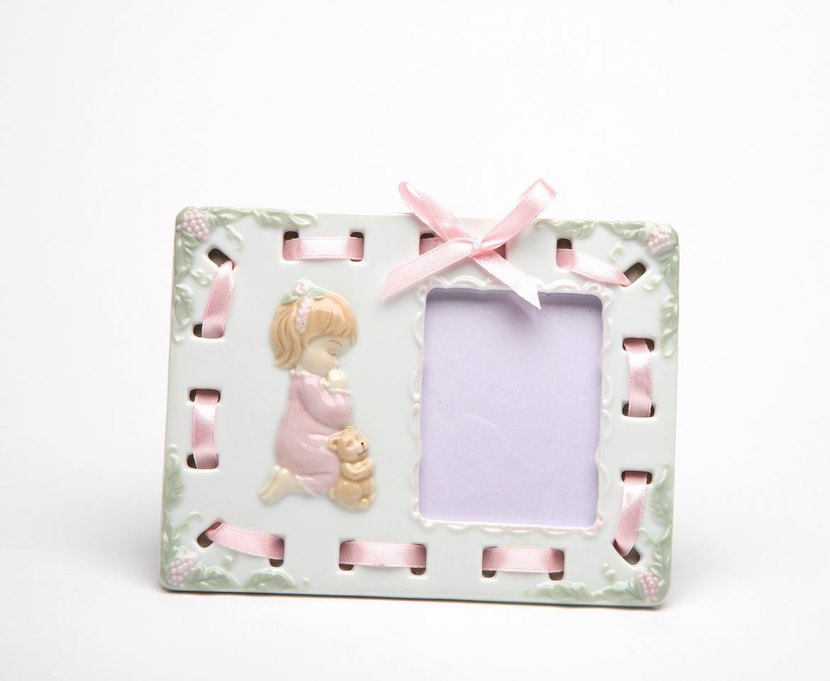 Ceramic Praying Girl Picture Frame Religious Décor Religious Gift Church Décor Church Gift Baptism Gift - Photo Frame