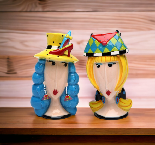 Ceramic Professional Shoppers Salt and Pepper Shakers Home Décor Gift for Her Gift for Mom Gift for Friend or Coworker