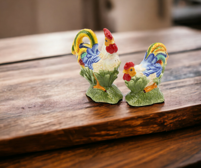Ceramic Rainbow Rooster Salt And Pepper Shakers Home Décor Gift for Her Gift for Mom Kitchen Décor Dining Table Décor