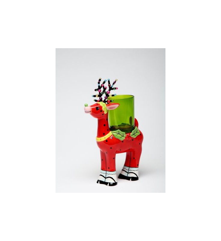 Ceramic Red Deer Votive Holder Christmas Decor Gift for Her - Candle holder