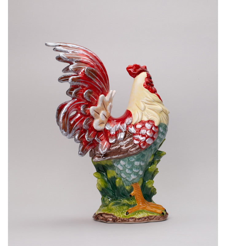 Ceramic Red Rooster Figurine Farmhouse Kitchen Decor Gift for Her - Figurine