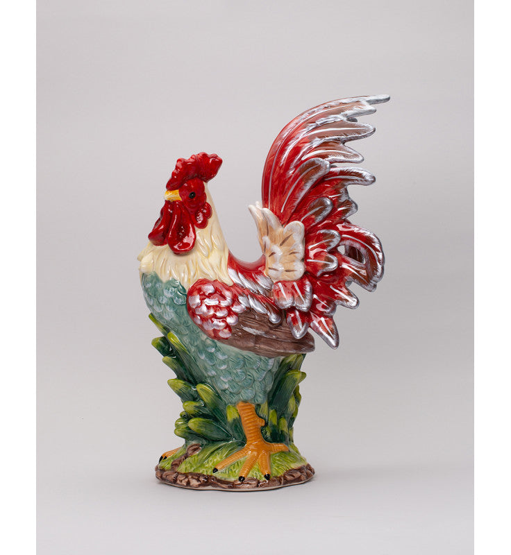 Ceramic Red Rooster Figurine Farmhouse Kitchen Decor Gift for Her - Figurine
