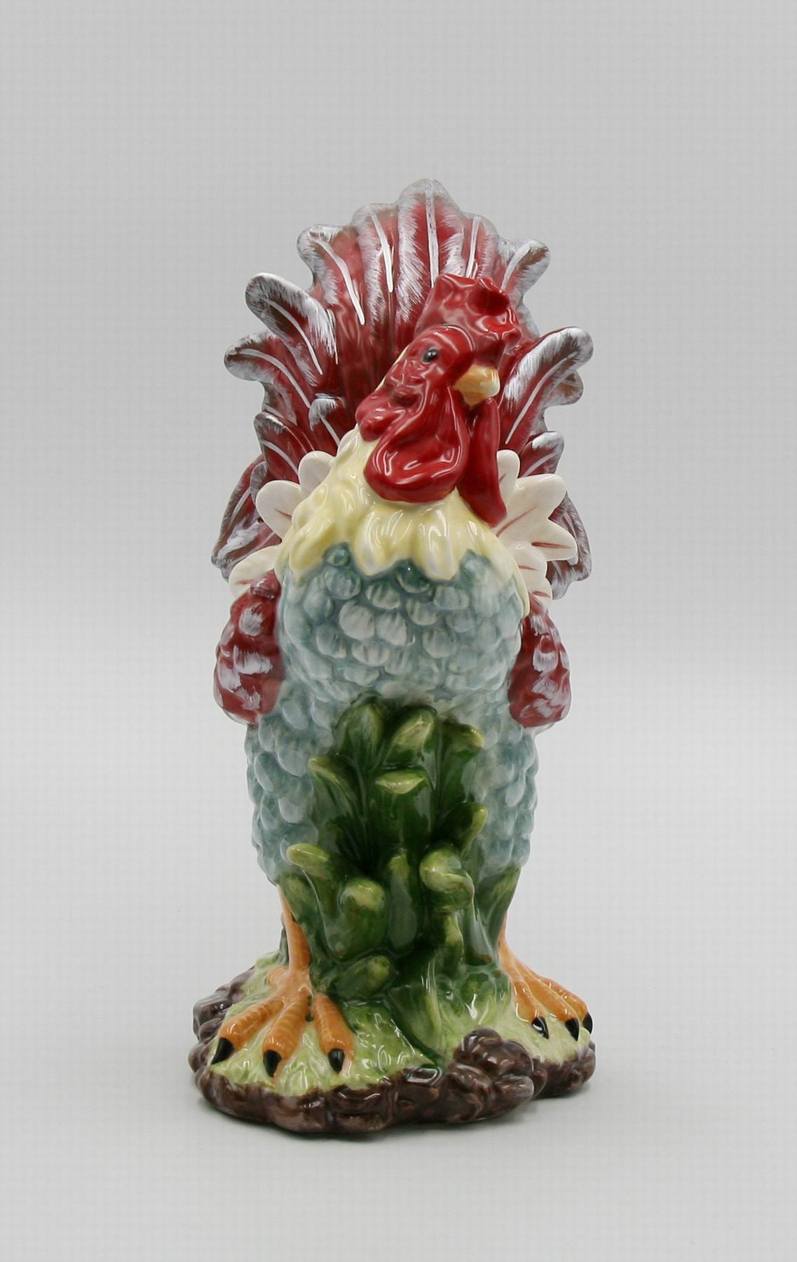 Ceramic Red Rooster Statue Home Décor Gift for Her Gift for Mom Kitchen Décor Farmhouse Décor Fall Decor - Sculptures &