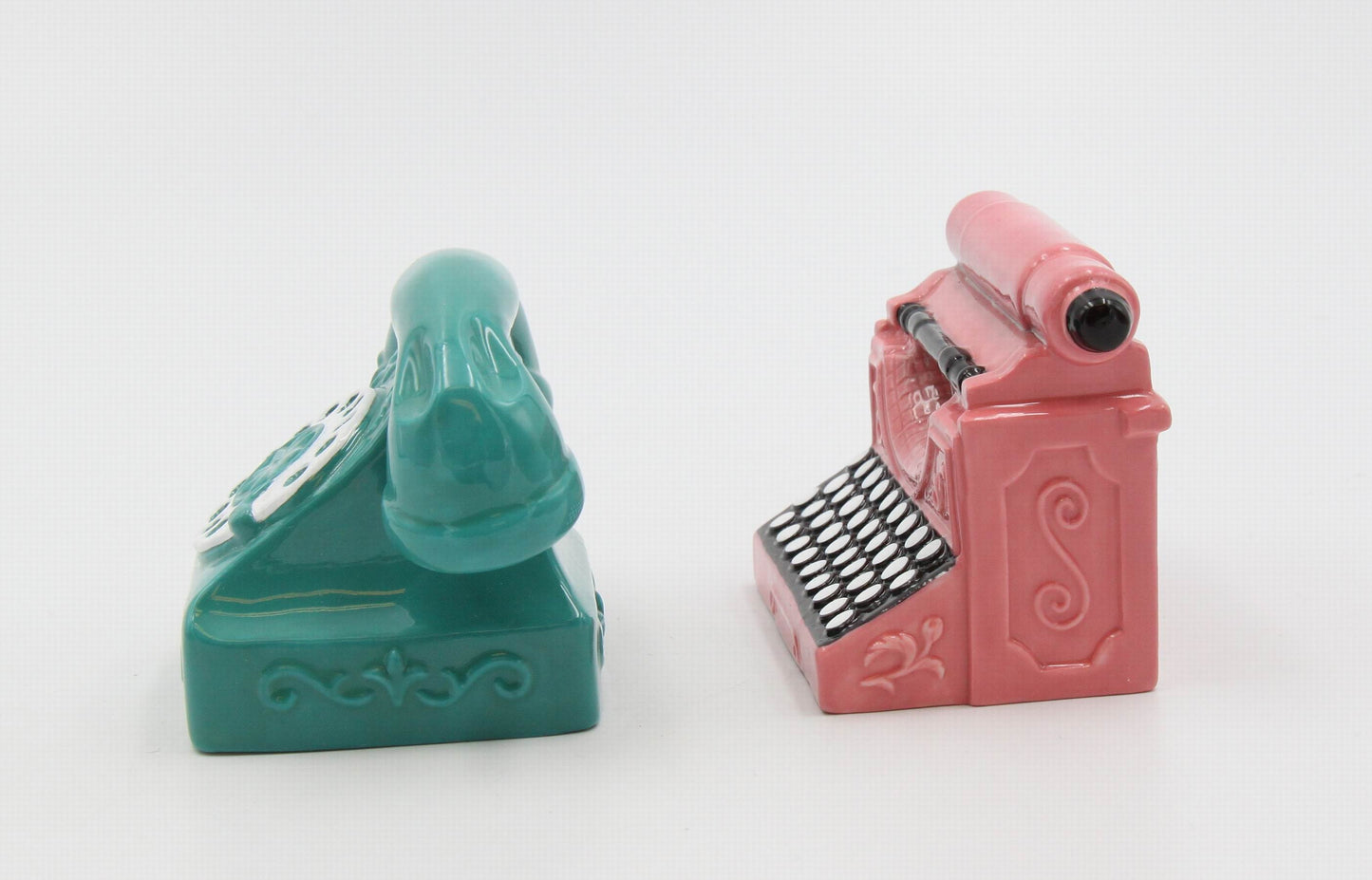 Ceramic Retro Phone & Typewriter Salt And Pepper Shakers Retirement Gift Gift for Secretary Coworker Gift Gift for Mom