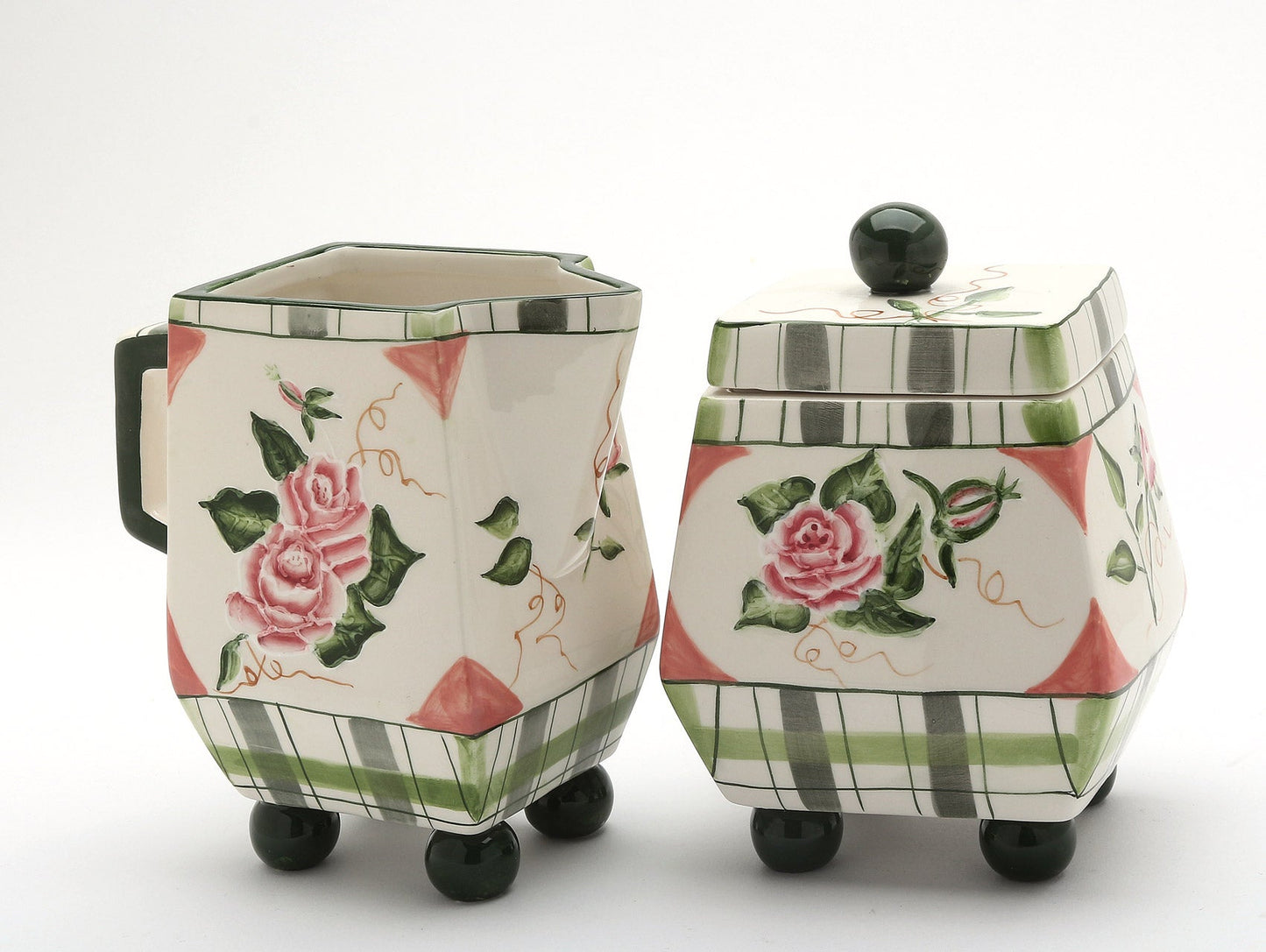 Romantic Rose-Creamer/Sugar Set Of 2 - kevinsgiftshoppe