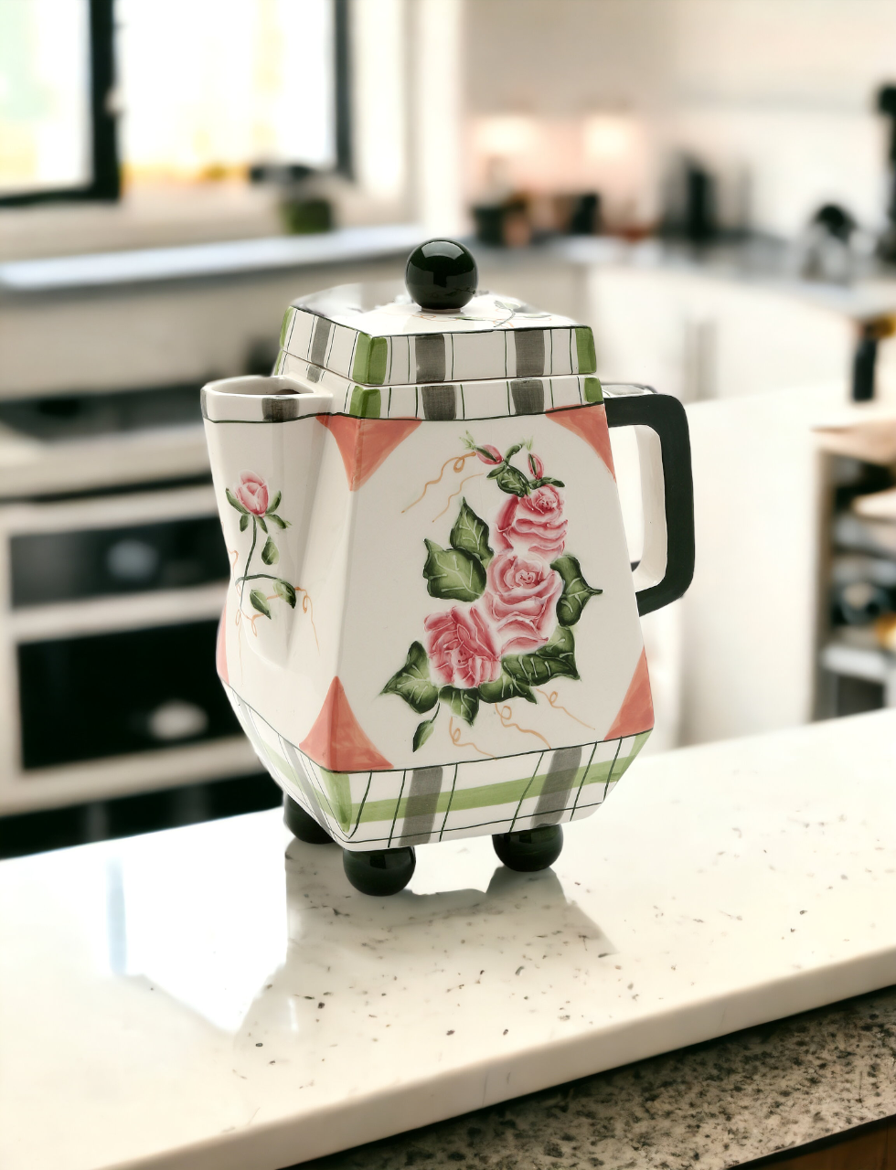Ceramic Romantic Rose Teapot Pitcher Gift for Her Gift for Mom Kitchen Décor Tea Party Décor Café Décor Kitchen Decor
