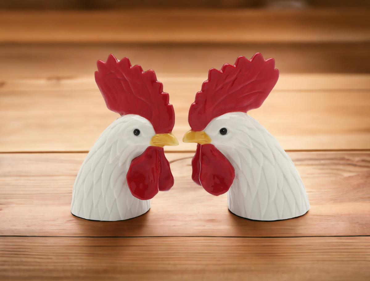 Ceramic Rooster Head Salt & Pepper Shakers Home Décor Gift for Her Gift for Mom Kitchen Décor Farmhouse Décor Fall